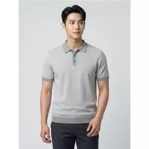 [오스틴리드]베이지 투톤 반팔 티에리넥-A2NQ2411072B