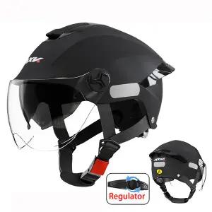 바이크 오토바이헬멧 하이바 여름 충격 보호 안전 오픈 페이스 오토바이 헬멧 숏 렌즈 일반 테일 윙 블랙 C