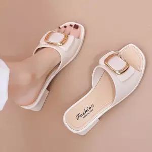 보따리D 여름 하객 룩 결혼식 코디 오픈 뮬 슬리퍼 형 구두