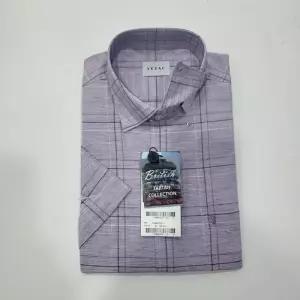 [예작]구김적은 면혼방 캐주얼 빅체크 남방 반팔 일반핏 노타이굿 밑단일자 스냅버튼