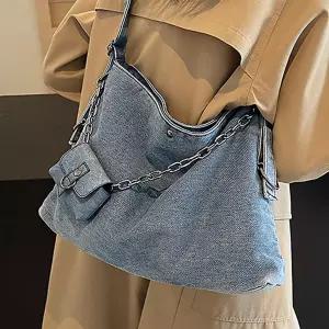 [시즌오프]가을 트렌디 미니백 체인 데님 숄더 크로스백_5