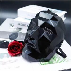 미래적인 기하학적 파티 마스크 통기성 메쉬 눈과 입이 있는 블랙 테크 스타일 - 할로윈 코스프레 테마 파