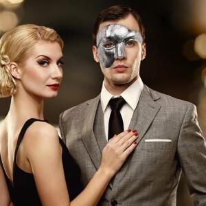 1PC 남성용 메이크업 볼 마스크 오페라 팬텀 하프 마스크 축제 의류 및 액세서리에 적합