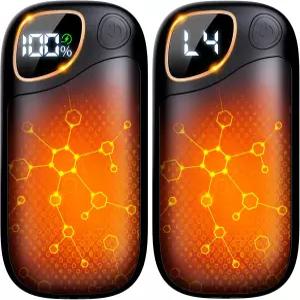 핸드 워머 충전식 - 20시간 보온 4단계 난방이 가능한 마그네틱 전기 2팩 여성용 USB 재사용 휴대용 포켓