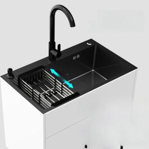 탕비실 하부장 화이트 설치 이동식 소형싱크대 캠핑장 모던 간이 가정용 클리어런스