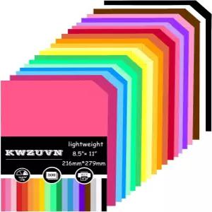 300장 컬러 용지 8.5 X 11 프린터 경량 구성 공예 및 예술용 양면 종이접기 20가지 다양한 색상