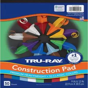 트루레이 파콘 9인치 x 12인치 건설 용지 다양한 색상 50매/팩 /Pad (P1000046)
