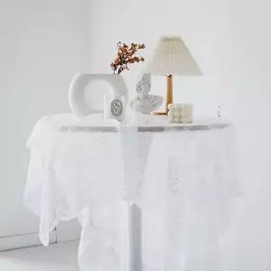플라워 자수 레이스 식탁보 원형 테이블 덮개 프렌치 테이블데코 테이블꾸미기 테이블천