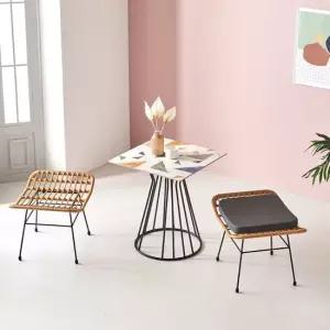 CZ4691 세라믹 사각 테이블 블랙스틸 600 1color 사각테이블 스퀘어테이블 티테이블