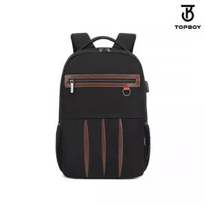 [탑보이] 브라운 레더 라인 비즈니스 백팩 (BG336)