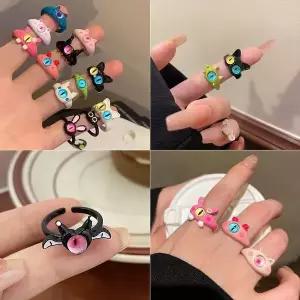 [하프클럽/]랜덤 몬스터링 몬스터 반지 귀여운 힙한 고양이 우정링