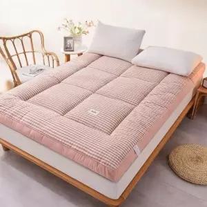 매트 핑크체크 침대 바닥 매트리스 토퍼 패드 접이식