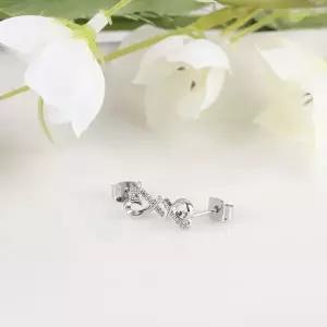 [하프클럽/]시후주얼리 화이트골드 시뮬럿다이아 러브 하트 쁘띠 귀걸이 EC5