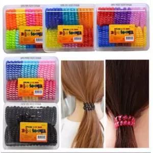 [콩심팥심]스프링머리끈 꼬불이 스프링 헤어밴드-1박스30개