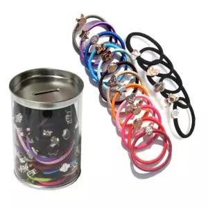 [콩심팥심]골드메달 헤어밴드 무광혼합60P 깡통악세서리 고무줄