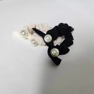 [콩심팥심]진주 포인트 곱창 머리끈