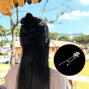 [콩심팥심]나비 진주꽃 한복비녀 은비녀 한복머리장식