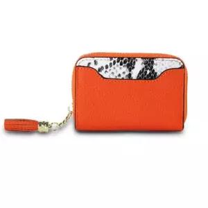 [하프클럽/]카드지갑 컬러 미니 가죽 지퍼 선물 케이스 오렌지