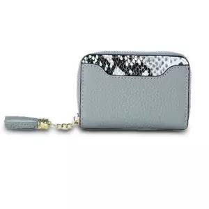 [하프클럽/]카드지갑 컬러 미니 가죽 지퍼 선물 케이스 그레이