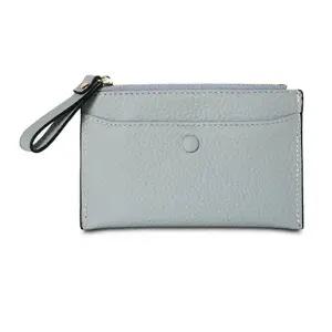 [하프클럽/]카드지갑 컬러 미니 가죽 지퍼 선물 심플 그레이