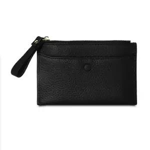 [하프클럽/]카드지갑 컬러 미니 가죽 지퍼 선물 심플 블랙
