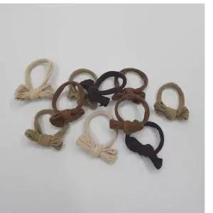 데일리 브라우니 리본머리끈 10P 리본머리끈 머리고무