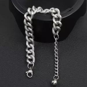 [하프클럽/]남녀공용 체인 팔찌 써지컬스틸 체인팔찌 커플 로사리오