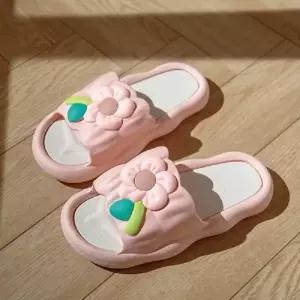 여자 여성 사무실실내화 쿠션좋은슬리퍼 꽃무늬 회사 노인슬리퍼