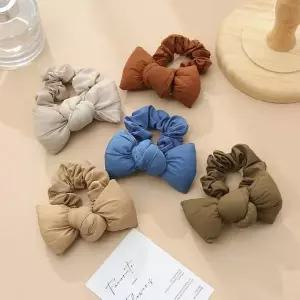 패딩스크런치 곱창머리끈 리본 여성 곱창 헤어밴드