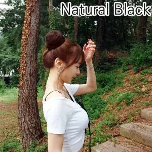 당고머리 올림 머리끈 머리 헤어밴드 내츄럴블랙