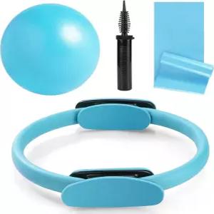 치카보 필라테스 링 서클 및 볼 세트 12인치 매직 9인치 소형 운동 저항 밴드 여성용 가정용 장비