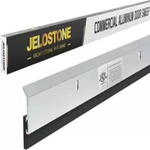 젤로스톤 2팩 - 상업용 도어 하단 스윕 JS-N315 내후성 네오프렌 인서트가 장착된 헤비 듀티 알루미늄