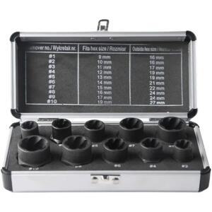 손상된 녹슨 나사 제거용 하드 보관 케이스 포함 도구 키트, 높이 세트, 10 피스