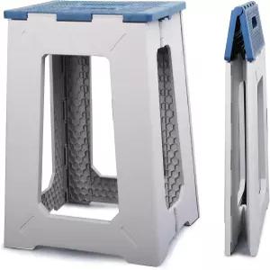 접이식 욕실용 소형 방수 플라스틱 코너 스툴 - 미끄럼 방지 샤워 벤치/노인용 욕조 청백색 색상 구성 최대