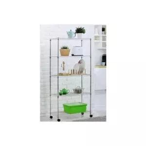 바퀴선반 간편이동 상하조절 5단 메탈수납선반900 이동식선반