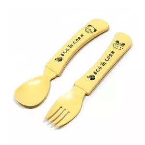 [하프클럽/알티피아]2개입 유아스푼 포크세트 어린이식기 유아식기2개입 옥수수소재