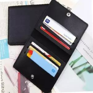 블랙1P 6포켓 신용카드지갑 명함 가죽 신분증 가로 가죽지갑