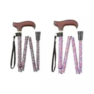 패션지팡이 접는 할머니 꽃무늬 지팡이 고령자용 노인 휴대용 접