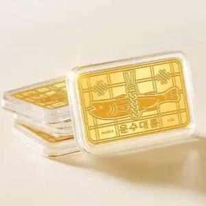 [비앤비골드] [가죽케이스증정] 24K 순금 행운 액막이 명태 골드바 0.2g