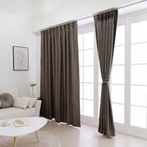 TBZ 암막커튼 비젠 브라운 나비주름 75x230cm 1장