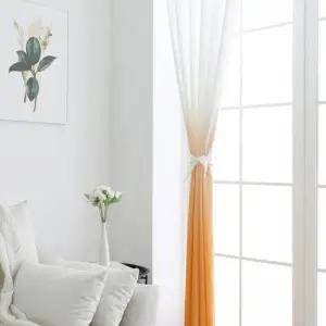 TBZ 그라데이션 커튼 오렌지 나비주름 75x230cm 1장