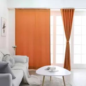 TBZ 숲속엔 항 균 피톤치드커튼 오렌지 나비주름 75x230cm 1장