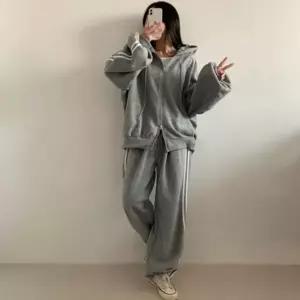 스트링 조거 트레이닝 후드집업 여성 셋업