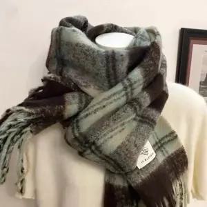 여성 소프트 촉감 겨울 머플러 숄 보온 체크 목도리 6색