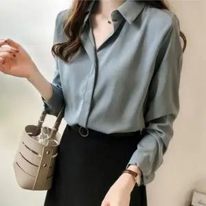 여성 고급 블라우스 캐주얼 카라 심플 정장 셔츠 남방