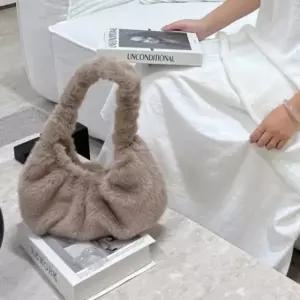 퍼 투웨이 밍크 호보백 여성 크로스백