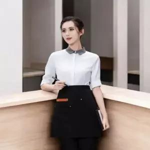 앞치마 허리 방수 쉐프 반 45cm 이쁜 여성 미니 짧은