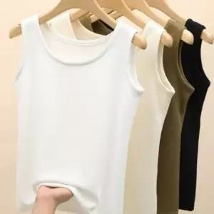 여성 슬리브리스 루즈핏 와플 이너 나시 민소매 티셔츠