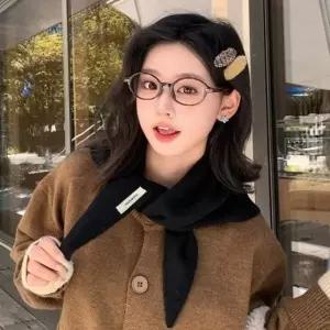 여성 쁘띠 니트 머플러 울 목도리 포인트 타이 넥워머