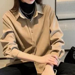 카라 셔츠 블라우스 골지 여성 골덴 남방